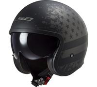 LS2 OF599 Spitfire II Flag, casco jet S male Opaco Nero/Grigio Scuro