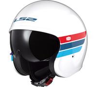 LS2 OF599 Spitfire II Retro Casco Jet, bianco-rosso-blu, taglia XS per maschi