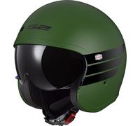 LS2 OF599 Spitfire II Retro, casco aperto M male Opaco Verde Scuro/Nero