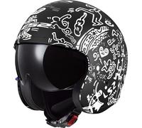 LS2 OF599 Spitfire II Tribal Casco Jet, nero-bianco, taglia S per maschi