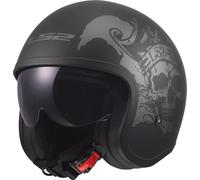 LS2, Casco Moto Jet SPITFIRE II WILLY Black Grey, XL