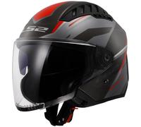 LS2, Casco Moto Jet COPTER II DISTON Gloss Grey Red, XS
