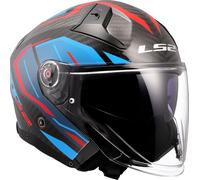 LS2 OF603 Infinity II Carbon Urus, casco integrale L male Nero/Blu/Rosso