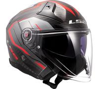 LS2 OF603 Infinity II Carbon Urus, casco integrale M male Nero/Grigio/Rosso