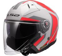 LS2, Casco Moto Jet INFINITY II FOCUS Matt Grey Red, XS
