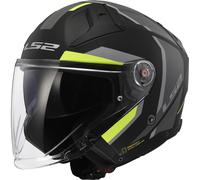 LS2 OF603 Infinity II Focus Casco Jet, nero-giallo, taglia XL