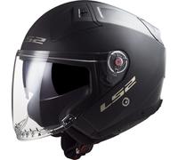 LS2 CASCO MOTO JET OF603 INFINITY II HPFC MATT BLACK - CON BLOCCO VISIERA 2206