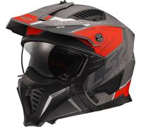 LS2 OF606 Drifter Devor Casco da trial, grigio-rosso, taglia XL per maschi