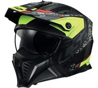LS2 OF606 Drifter Devor, casco modulare XL male Opaco Nero/Giallo Fluo
