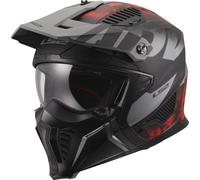 LS2 Helmets Casco Crossover OF606 Drifter Gas Grigio Rosso Opaco XS