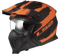 LS2 OF606 Drifter Mud Casco da trial, nero-arancione, taglia L per maschi