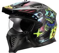 LS2 OF606 Drifter Rayz Casco da trial, nero-blu-giallo, taglia S per maschi