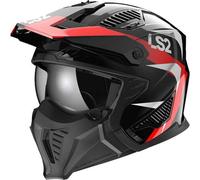 LS2 OF606 Drifter Triality Casco, nero-rosso-argento, taglia 2XL