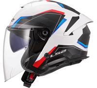 LS2 OF618 Verso II Air Casco Jet, bianco/blu/rosso, Taglia S (55/56)