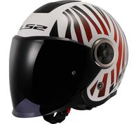 LS2 OF620 Classy Cool, casco jet XS male Bianco/Nero/Rosso