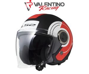 LS2 OF620 CLASSY DISKO MATT BLACK RED WHITE DOPPIA VISIERA XXL 63/64 cm