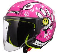 Casco Jet Bambino Ls2 OF622 Funny II Paws Rosa S