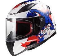LS2 Rapid Mini Monster, Casco Moto Bambini, Bianco Blu, M