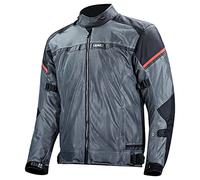 LS2 Riva - Giacca da uomo, Nero/Grigio scuro/Rosso, Large