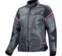 LS2 Riva, giacca tessile donna impermeabile L female Nero/Grigio Scuro/Fucsia