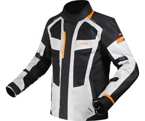 LS2 Scout impermeabile Giacca tessile moto, nero/grigio/arancione, Taglia 3XL