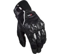 LS2 Spark II Leather Guanti Moto traforati, nero-bianco, taglia 2XL per maschi