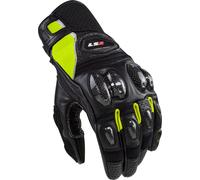 LS2 Spark II Leather Guanti Moto traforati, nero/neon, Taglia L