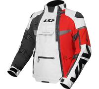 LS2 X-Master Giacca tessile da motocicletta impermeabile, nero-grigio-rosso, taglia S per maschi