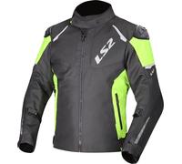 LS2 Zoom Giacca tessile da motocicletta impermeabile, nero/giallo, Taglia XL