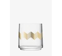 LSA International Chevron Laterna/Vaso, Altezza 14 cm, Oro, Glass