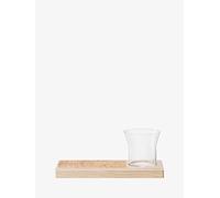 LSA International PU01 - Set di fioriere in vetro soffiato e fatto a mano, 28 cm, trasparente/frassino/sughero, 1 unità