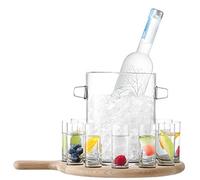 LSA International. vassoio per servire bibite. Vetro. Oak. Transparente. Vodka Serving Set & Oak Paddle L38.5cm