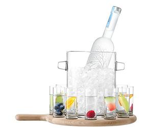 LSA International. vassoio per servire bibite. Vetro. Oak. Transparente. Vodka Serving Set & Oak Paddle L38.5cm