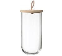LSA Ivalo Contenitore e coperchio in frassino H29,5 cm Trasparente| 1 Unità | Vetro soffiato a bocca e fatto a mano | Legno piallato a mano | IV06
