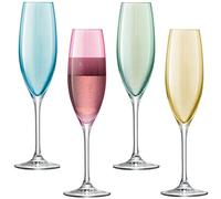 LSA International Polka Calice da spumante, Pastello, 4 Unità (Confezione da 1)