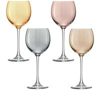 LSA PZ09 Polka, calice da vino da 400 ml, colori metallizzati assortiti, Confezione da 4