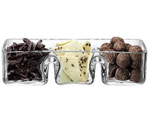 LSA SZ04 Serve, Vassoio Trio, Lunghezza: 30 cm, Trasparente