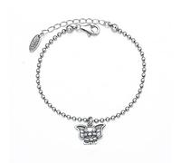 LSCB101 Bracciale in argento Sterling S925 con catena di elefante di buona fortuna, regalo per gli amanti degli elefanti, zirconi