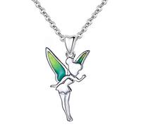 LSDesigns Collana Une Forme de Fata Tinkerbell, en Argent Sterling 925, Catena da 50 cm, Regalo di Compleanno per Donna, Sorella, Migliore Amica