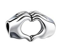 LSDesigns Ti amo Cuore Nelle tue Mani Charm Ciondolo in Argento Sterling S925 compatibile con European Style braccialetti