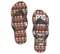 LSDINDF Infradito Personalizzate, Ciabatte Infradito Personalizzate, con Foto/Testo, Infradito da Spiaggia estive, Suola in Gomma Antiscivolo, Unisex.