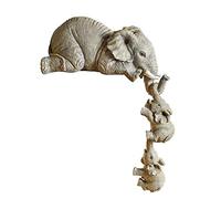 LSDZHK Figurine per scaffali di elefanti, mamma appese 2 bambini elefanti sitter figurine elefanti scultura set decorazione per la casa ufficio