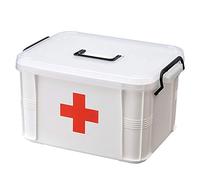 Lseqow Scatola di pronto soccorso in plastica, kit di pronto soccorso, scatola di emergenza portatile, scatola di immagazzinaggio medico, scatola medica da viaggio, contenitore per pillole di medicina