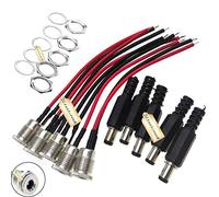 Lsgoodcare Adattatore per presa jack da 5,5 x 2,5 mm 10 A DC DC-099 30 V filettato femmina con cavo da 3,94 Ich 22 Awg e spina jack maschio a canna