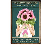 LSGX Targa in metallo in alluminio con scritta "Breast Cancer Awareness Strong Is The Only Choice", decorazione da parete per la casa, cortile, bar, grotta degli uomini, 20 x 30 cm, vintage 718