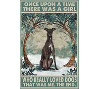 LSGX Targa in metallo in alluminio, con scritta in lingua inglese "Once Upon A Time There Was A Girl Who Really Loved Dog It Was Me", targa in metallo, stile retrò, decorazione da cucina, 20 x 30 cm