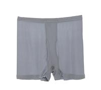 LSHARON Boxer da uomo in seta 100% seta di gelso biancheria intima, Grigio, L