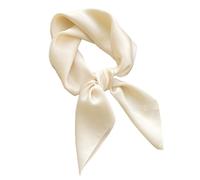 LSHARON SILK Sciarpa leggera in 100% seta di gelso tinta unita - 70 x 70 cm - Sciarpa quadrata in pura seta naturale, foulard da collo regalo per donne e uomini, 10 Bianco sporco, Taglia unica