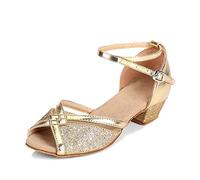 LSHEL Scarpe da Ballo Latino Bambina Sandali Estivi Ragazze con Tacco - Standard Ballroom Sala da Ballo di Principessa Ballare Ballroom Tango delle Ragazze - 4-15 Anni Prima Infanzia