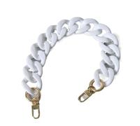 LSHIJI Catena per Borsa Accessorio for Borsa da Donna alla Moda Parti Staccabili Catena di Ricambio Cinturino Lusso Bianco Verde Rosso in Acrilico(White 40cm)